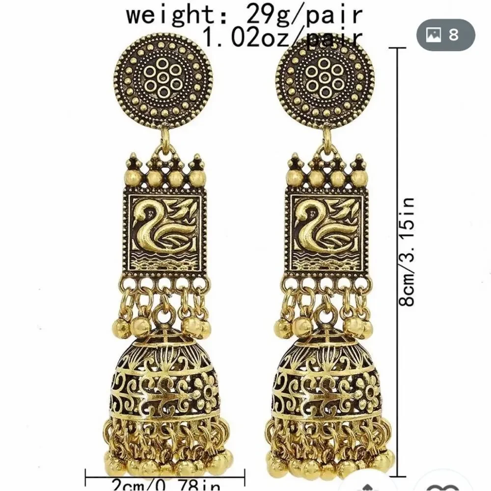 Beautiful  bell tassel earrings so much detail . Really unique.